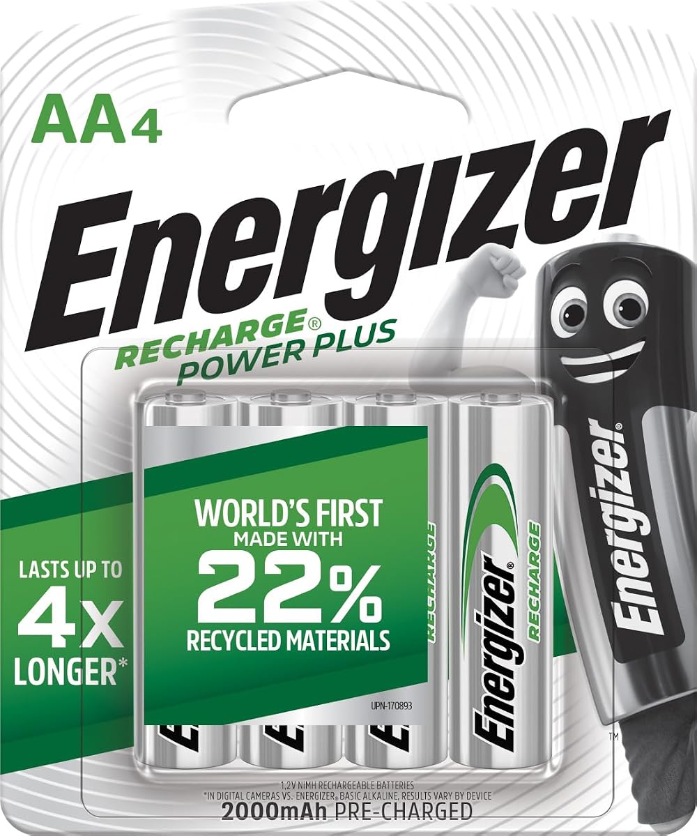 Energizer Rechargeable Battery AA 2000 mAh Power Plus 4 Pack