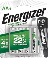Energizer Rechargeable Battery AA 2000 mAh Power Plus 4 Pack
