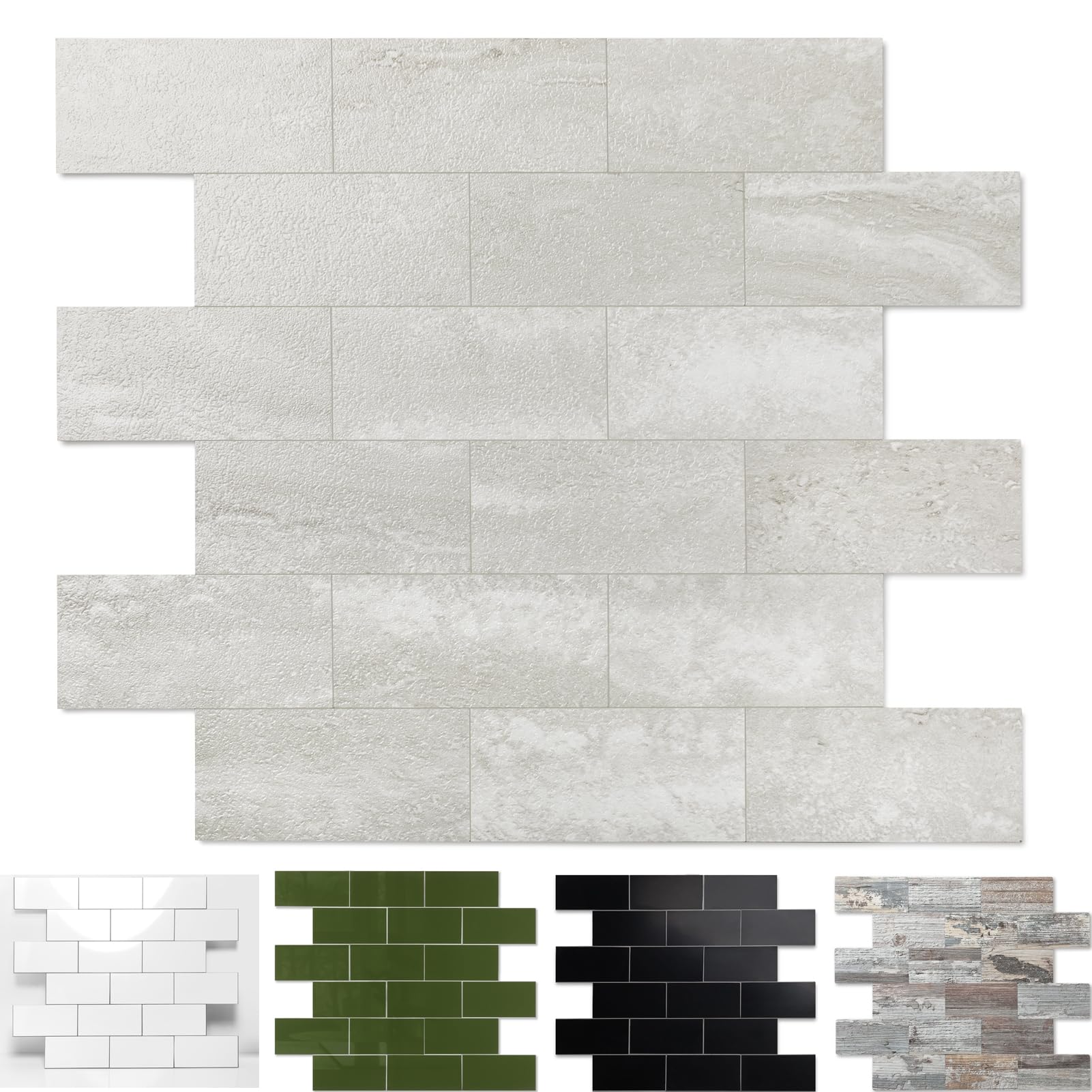 Photo 1 of 10-Pack Peel and Stick Tile Backsplash 12"X12" PVC Wall Tiles, Stick on Backsplash for Kitchen, Bathroom Tile, Fireplace Décor, Laundry Table, Stair Decals in Dolomite