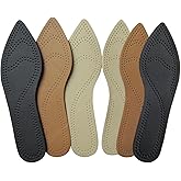 Bellcon Leather Insoles for Women High Heels Ultra Thin Leather Inserts for Women Dress Shoes Thin Soles Liners Replacement for Women, 3 Pairs/Womens 7-8 M US