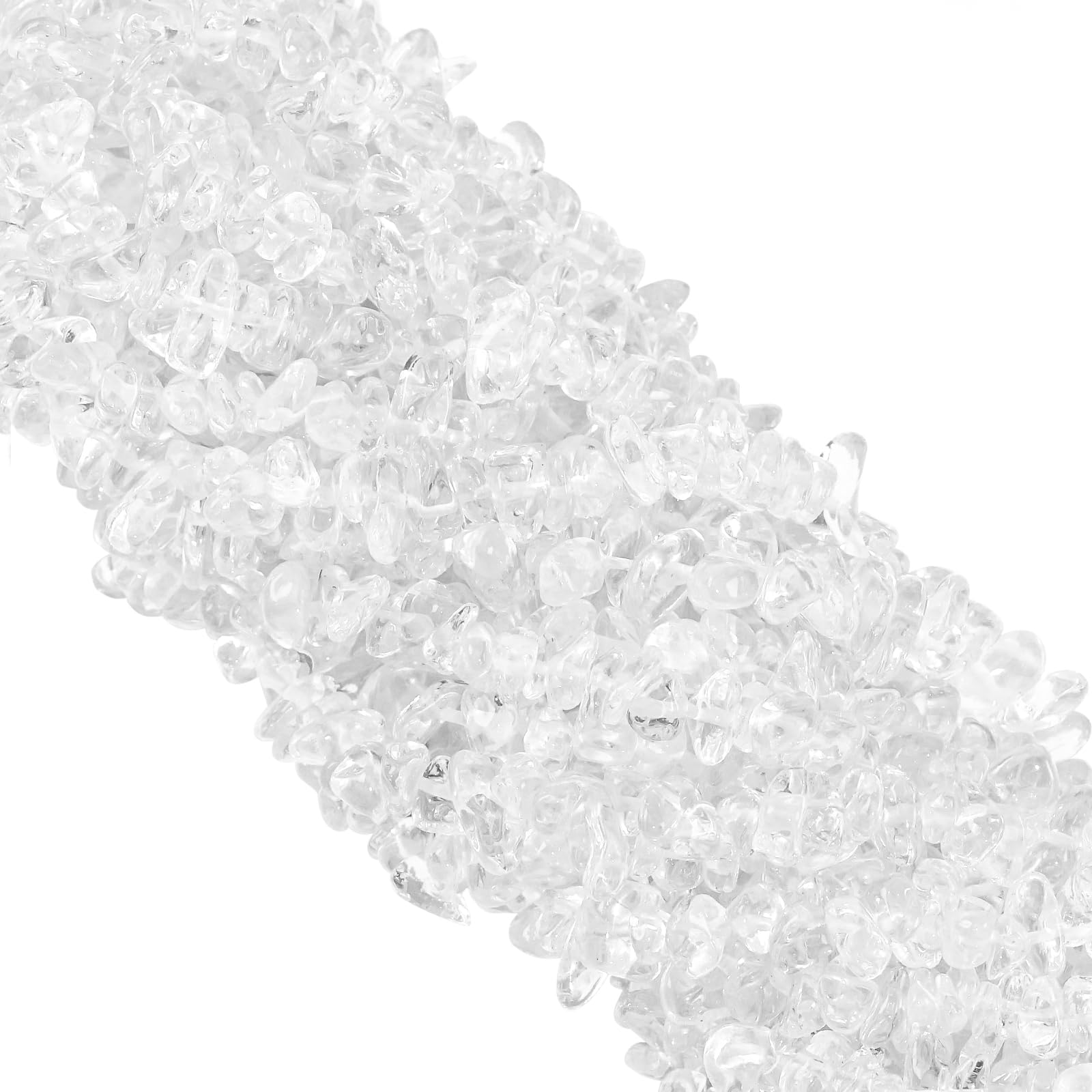 260pcs Natural Clear Crystal Beads Chips 5mm to 8mm Irregular Gemstone Beads with Holes DIY for Bracelet Necklace Earrings Jewellery Making Craft 32 inch — image 1