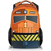 Train School Backpack Gifts for Kids Boys Students, Back to School Essentials Gifts, 17" Lightweight Train Bookbag with Adjustable Straps for Kindergarten Primary Elementary