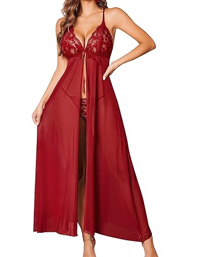 Avidlove Women's Lace Lingerie Dress Long Chemise Gowns Sexy Nightgowns for Bride Wine Red in Kenya | Whizz Women Avidlove Women's Lace Lingerie Dress Long Chemise Gowns Sexy Nightgowns for Bride Wine Red in Kenya | Whizz Women
