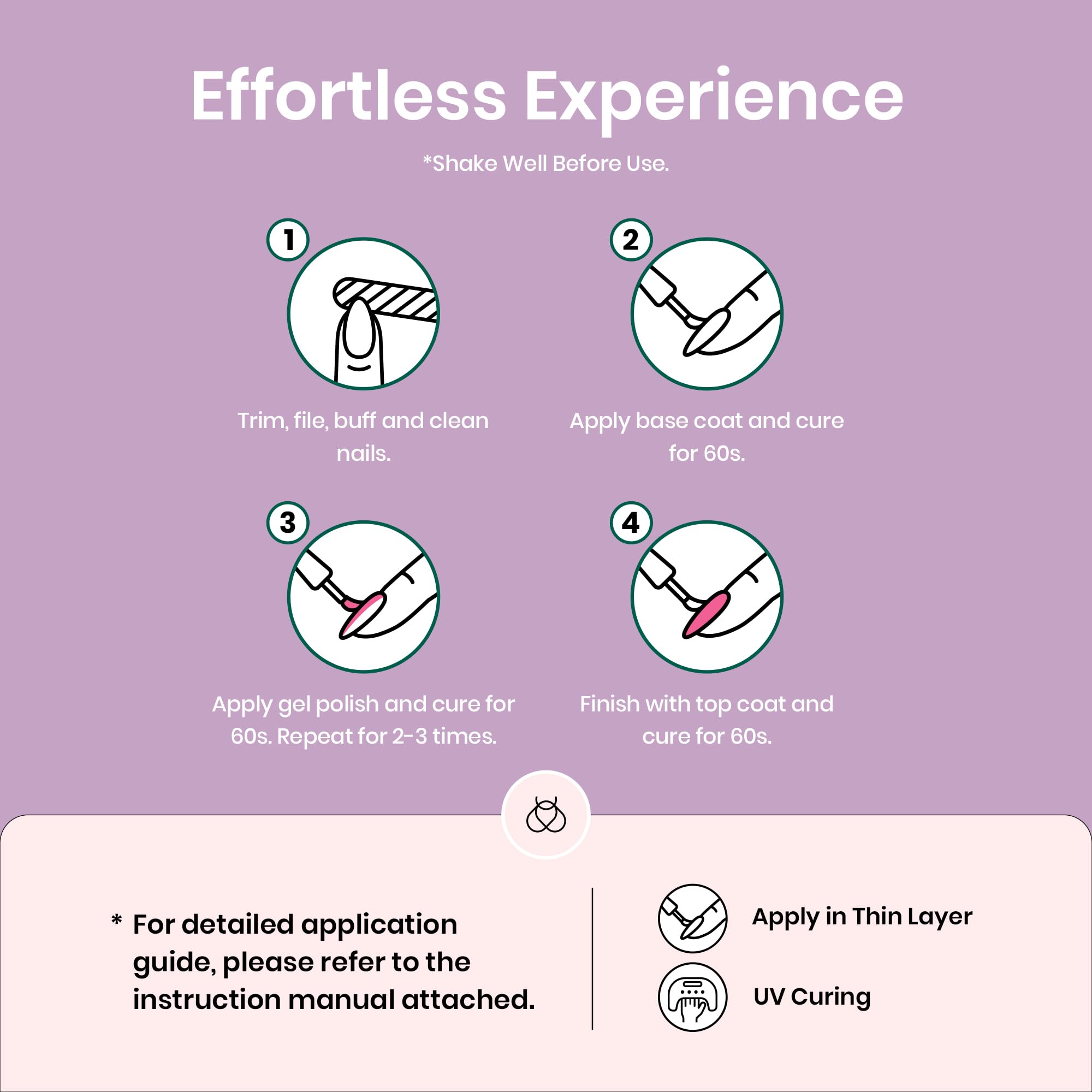 Beetles Gel Nail Polish Set 36 PCS Spring Summer Pastel 32 Colors with Base Top Coat Pink Green Blue Purple Black White Burgundy Red - Image 7