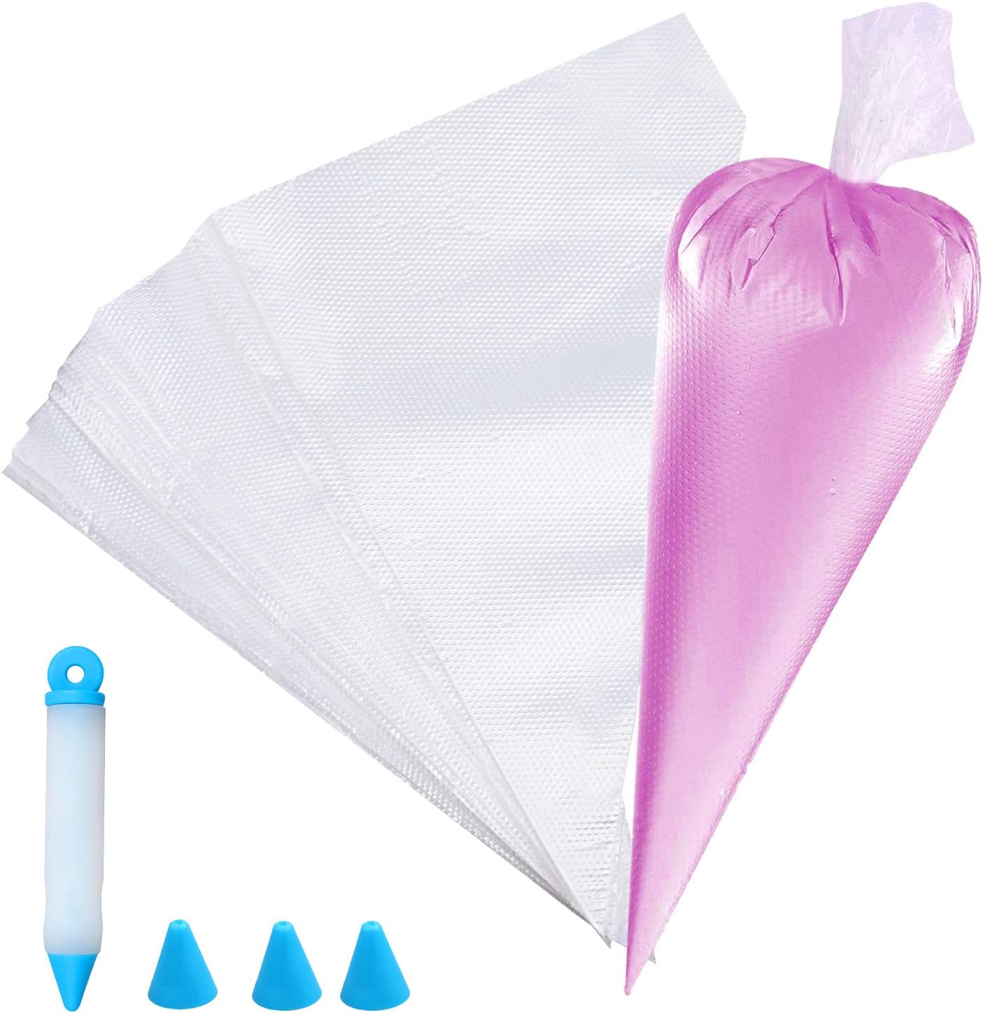Piping Bag and Nozzles Set, JUYOO 100PCS Disposable Piping Bags with