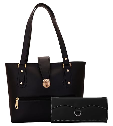 Lady Bar Womens Combo Of Shoulder Bag & Wallet, Black