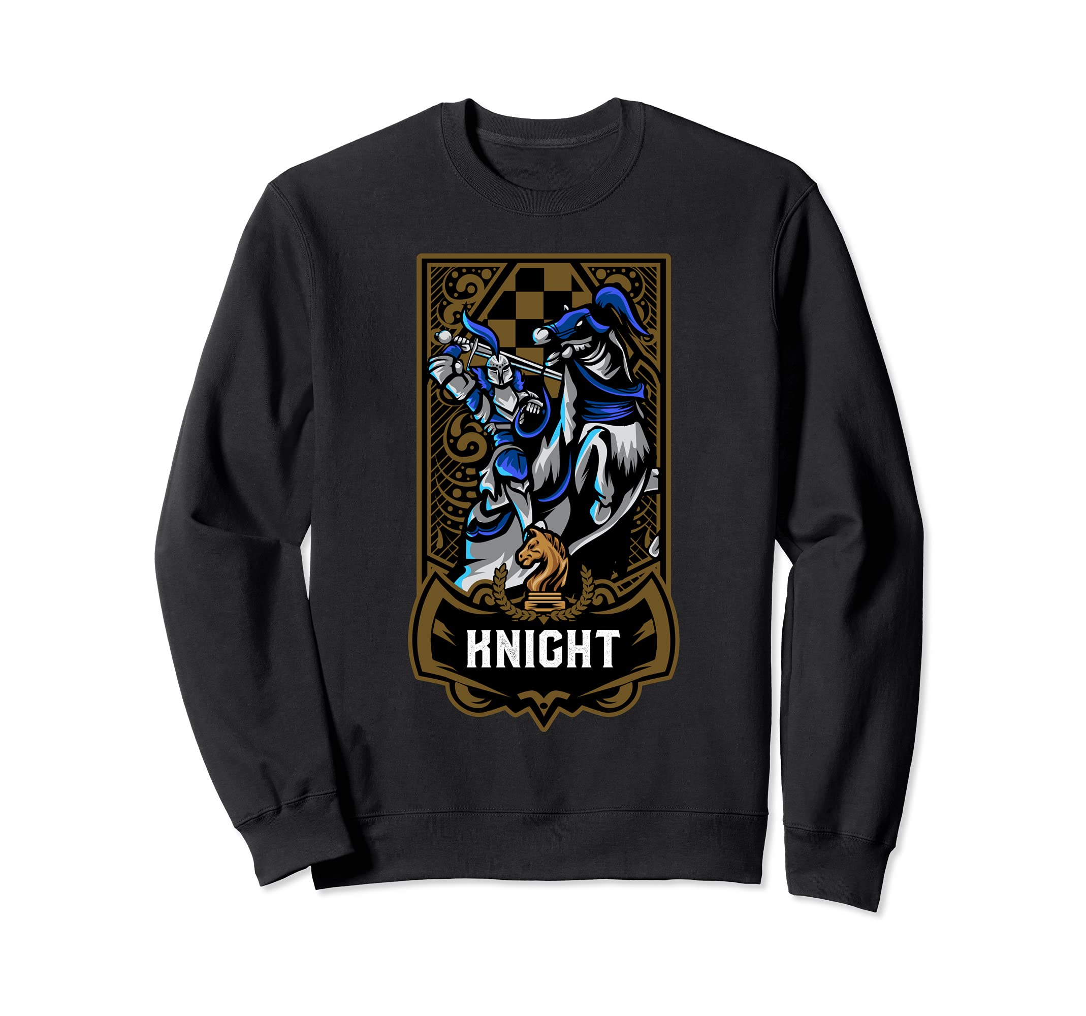 Knight Chess Game Piece Chess Club Players Gambit Blue Team Sweatshirt