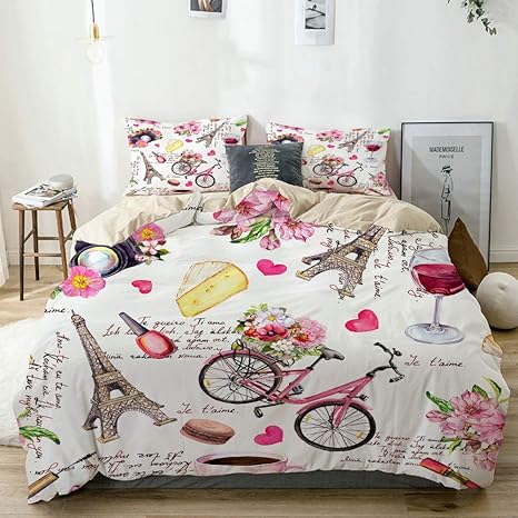 Amazon Nikivivi 布団カバー パリエッフェル塔花自転車ワインフランス語愛しています 寝具カバーセット て柔らかい 豊かな色彩 肌に優しい 北欧風 シングル3点セット 150x210cm 寝具カバーセット オンライン通販 Amazon Nikivivi 布団カバー パリエッフェル塔花自転車ワインフランス語愛しています 寝具カバーセット て柔らかい 豊かな色彩 肌に優しい 北欧風 シングル3点セット 150x210cm 寝具カバーセット オンライン通販