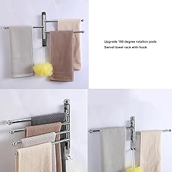 OURVII Swivel Towel Rack Hanger Towel Bar Bathrrom