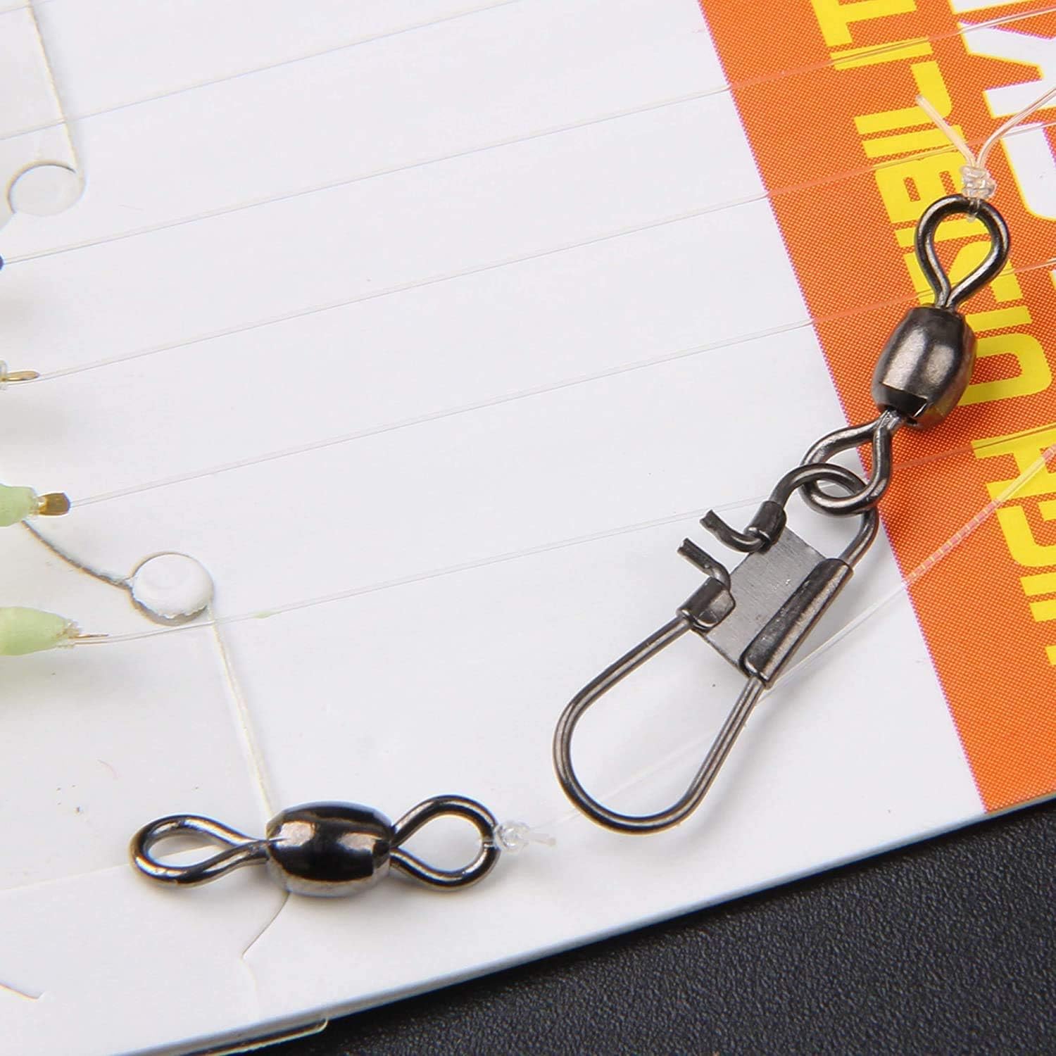 JSHANMEI Fishing Rigs Fishing Lures - 15 Packs Real Fish Skin Rigs Luminous Fishing Bait Rigs Freshwater Saltwater Glow in Dark with Swivel Hooks Size 4 6 8 : Sports & Outdoors