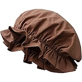 KUOIN Medieval Renaissance Hat Women Victorian Bonnet for Colonial Cosplay Costume Accessories Headwear