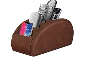 Large Remote Control Holder with 5 Compartments, KENOBEE Anti-slip Desktop Caddy Storage Organizer for Phone, Remote Controll