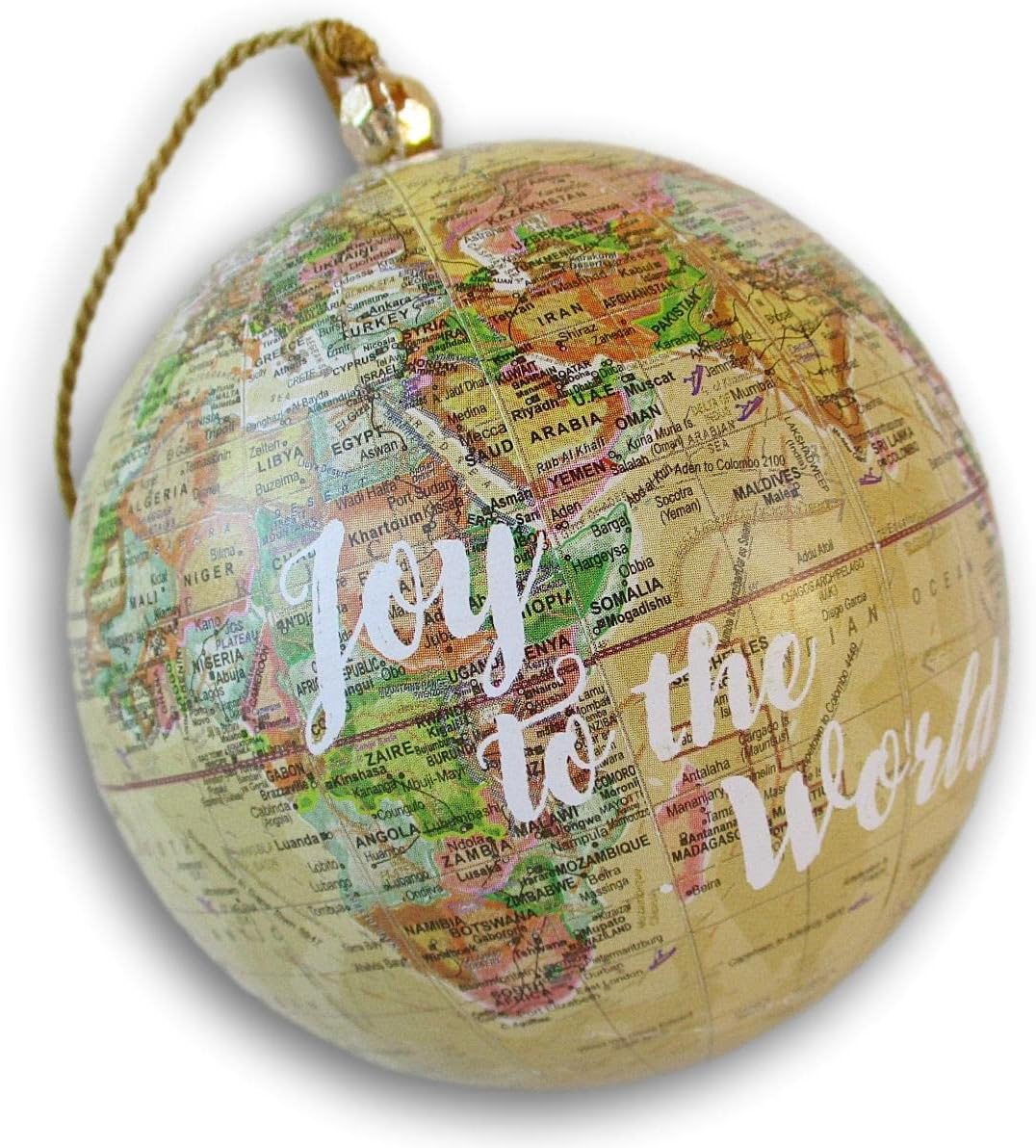 Snow Globes - ''Joy to The Word'' World Globe Christmas Ornament - 3.25 x 3.25 x 3.25 Inches