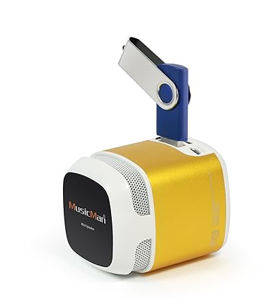 MusicMan 4247 X6 Makro Soundstation Lautsprecher (microSD-Kartenslot, 3,5mm Buchse, 3 Watt, USB) Gold