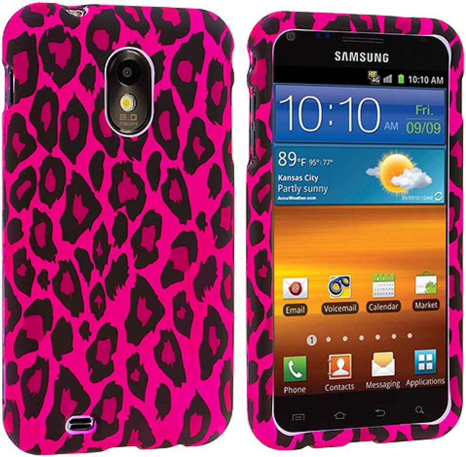 Samsung Sprint Galaxy S2 Case, TechSpec(TM) Hot Pink Leopard Hard Rubberized Design Case Cover for Samsung Epic Touch 4G D710 Sprint Galaxy S2
