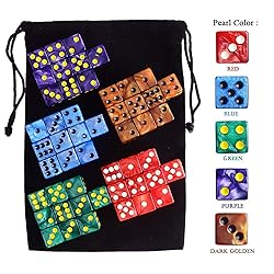 AUSTOR 50 Pieces 6 Sided Dice Set, 5 x 10 Pearl