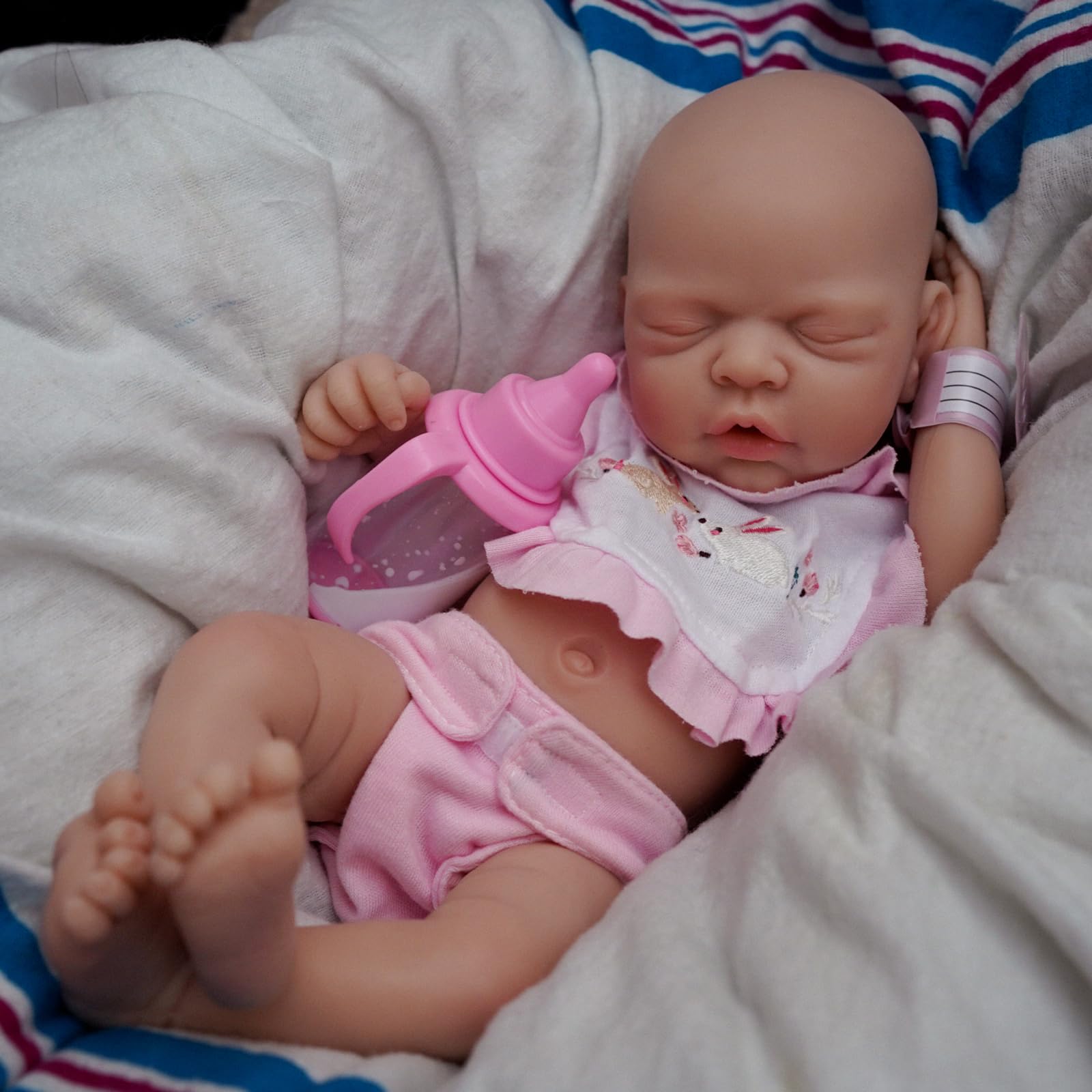 MYREBABY 12" Realistic Soft Silicone Newborn Reborn Dolls - Girl with Feeding Accessories