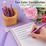 WEMATE 8Pcs Purple Ballpoint Pens Set with Crystal Diamond Design view 8