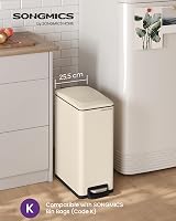 SONGMICS Slim 48 L Kitchen Bin with Soft-Close Lid Sand Beige LTB510A02 view 2