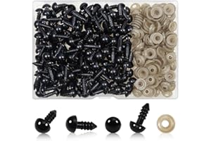 TOAOB THE ONE AND ONLY BABY TOAOB 150pcs 8mm Black Plastic Safety Eyes Crafts Safety Eyes with 150pcs Washers for Stuffed Animals Amigurumis Crochet Bears Doll Making