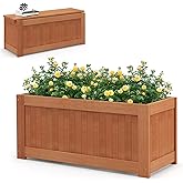 Toolsempire Outdoor Planter Bench, 45 Gallon Outdoor Bench Wooden Raised Garden Bed with Planter Box, 2-in-1 Wood Planter Bench Deck Plant Box for Porch, Patio, Garden &amp; Backyard