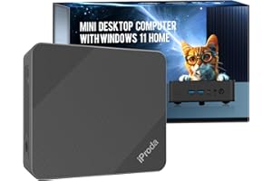 IPRODA Mini PC with Intel Alder Lake N97 CPU (up to 3.6GHz), Mini Desktop Computer PC Windows 11 Home Mini Computer with 16GB DDR4 512GB SSD 4K Dual Display Micro PC Bluetooth5.2/WiFi6/USB3.2 (Black)