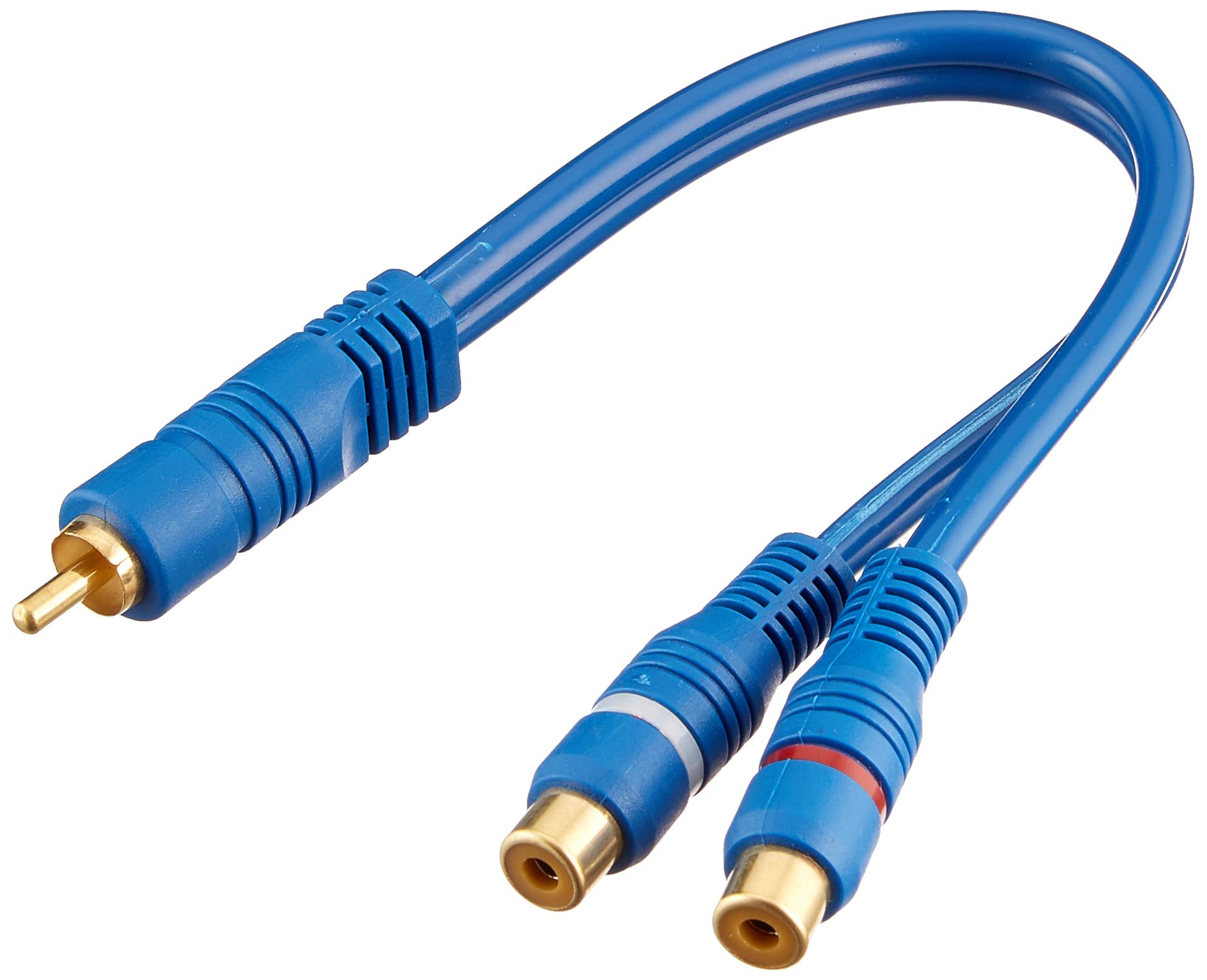 VSE 365106 RCA-Y Splitter Cable 1 x Male 2 x Female – Double Shielding – Blue