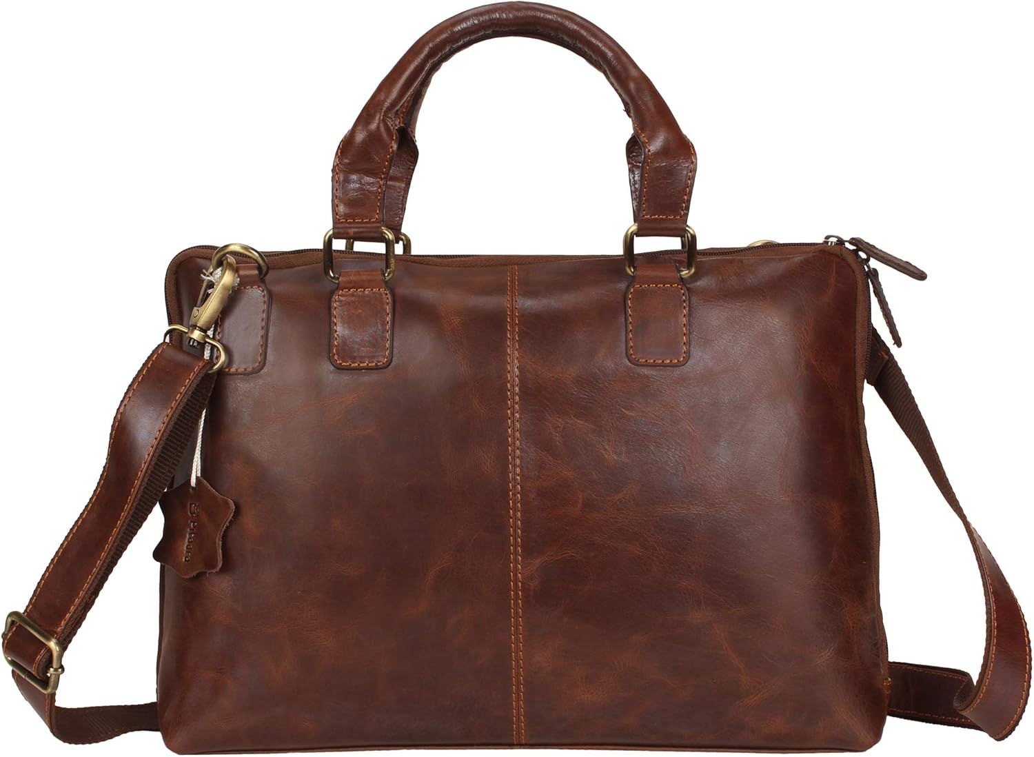 Pitaara Genuine Leather Women's Laptop Bag For Laptops Size 14" (BROWN): Shoes
