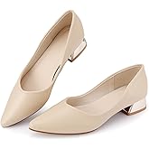 Women's Chunky Closed Toe Low Block Heels Work Pumps Comfortable Dress Wedding Shoes for Party Office