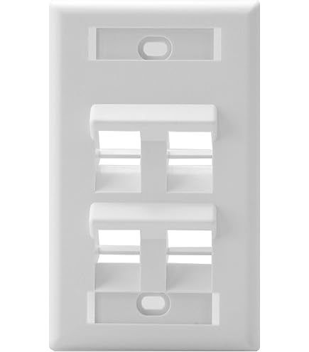 Leviton Placa de Pared QuickPort con Ventana ID, 1 Puerto, Blanco