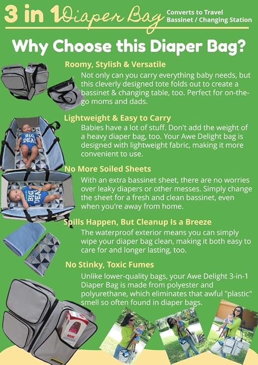 diaper bag that converts to bassinet