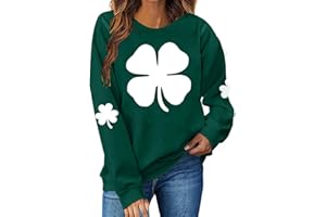 VOGFFR St Patricks Day Sweatshirt Women Lucky Clover Sweatshirt Long Sleeve Crewneck Pullover Cute St Patricks Day Shirt