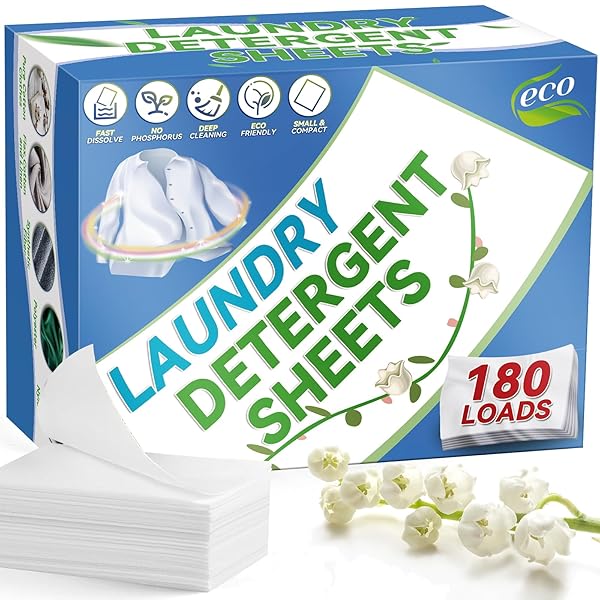 LAUNDRY DETERGENT SHEETS 180 LOADS, ECO-FRIENDLY LAUNDRY SHEETS,...