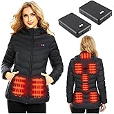 QTREE intelligence Heated Jacket for women with 2PCS 10000mAh Power Bank, Heating Areas Winter Slim Fit Jackets