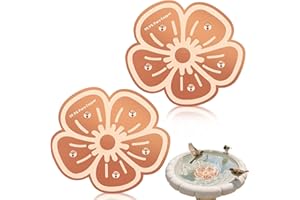 CONDERYANG 2Pcs Bird Bath Copper Purification Disk 99.99% Pure Copper Water Cleaning Discs Five Points Support 0.6mm Physical Clean Water for All-Season Universal Natural Fit Outdoor Birdbath Bowl Garden（Flower）