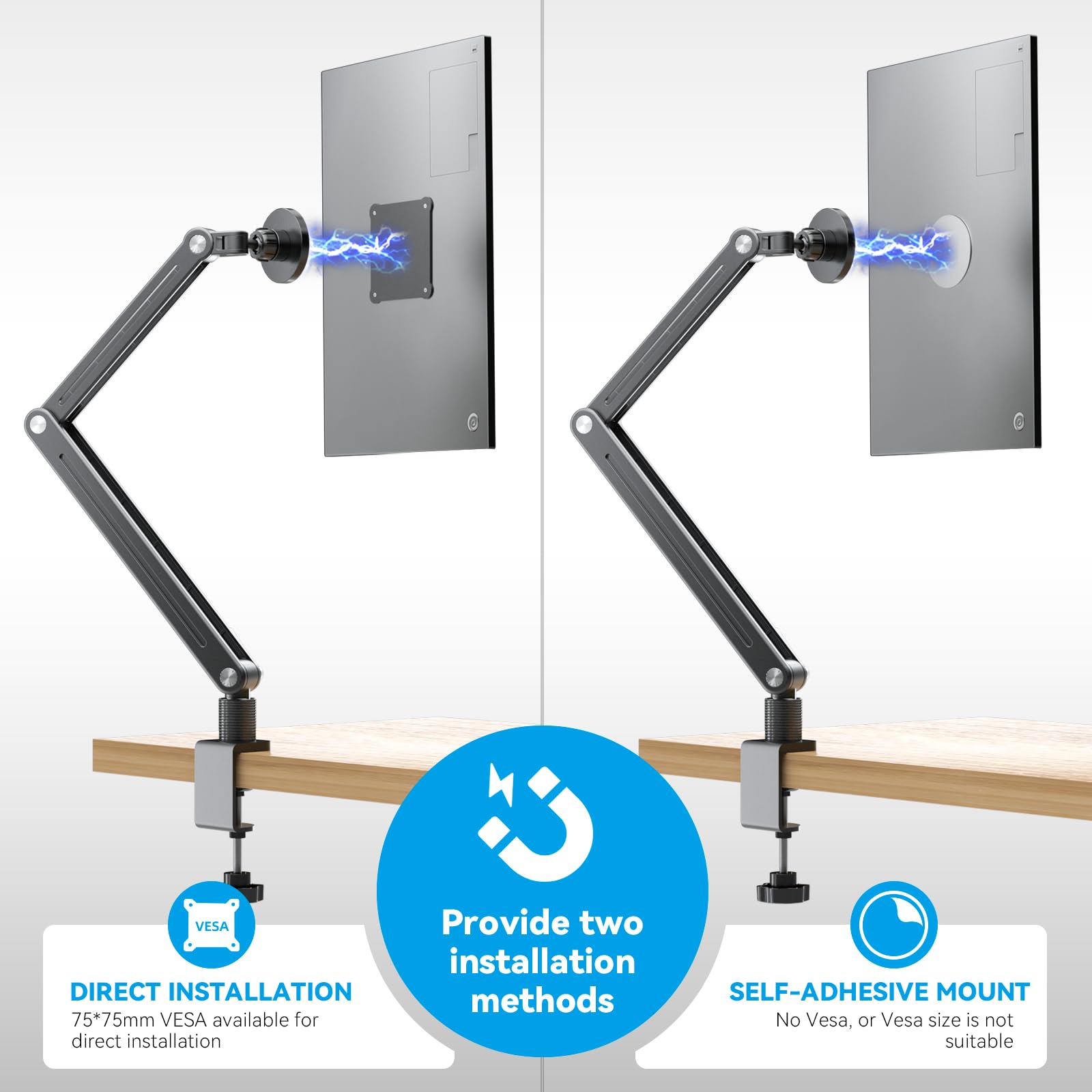 Jakeko Strong Magnetic Portable Monitor Desk Clamp - 75mm VESA Mount 4.7