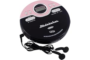 Studebaker SB3703PBB Joggable Personal CD/MP3 Player with Bookmark Feature and FM PLL Radio - Pink & Black
