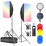 NEEWER LED Softbox Lighting Kit with 2.4G Remote, 2