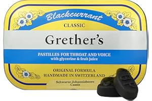 GRETHER'S Pastilles Classic Blackcurrant Natural Remedy Dry Mouth Relief - Soothing Throat & Healthy Voice - Long-Lasting Flavor, Gift for Singers - 1-Pack - 3.75 oz.