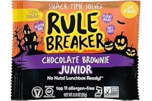 Rule Breaker Vegan & Gluten Free Cookies | Halloween Chocolate Brownie Juniors | Plant-Based, Dairy, Nut, Soy, Allergen Free, Kosher | Soft-Baked School Snacks for Kids and Adults (24 Count)