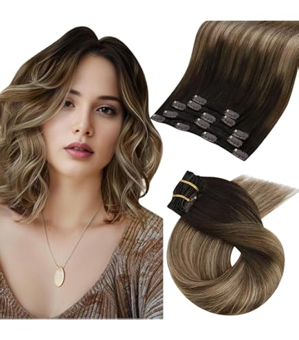 Amazon.com : Shake N Go 100% Human Hair Extension Clip In 7PCS