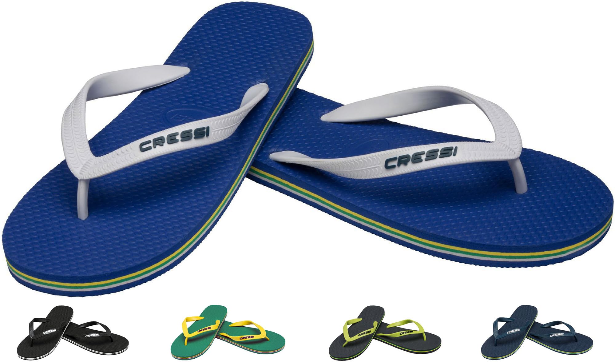 CRESSI Beach Flip Flops - Flip Flops Unisex for Beach and Pool, Blue/White, 6.5/7.5 UK - 39/40 EU