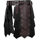 Minhuida Medieval Belt Thigh Armor Retro Faux Leather Double Side Waist Guard LARP Knight & Mercenary Costume Accessory