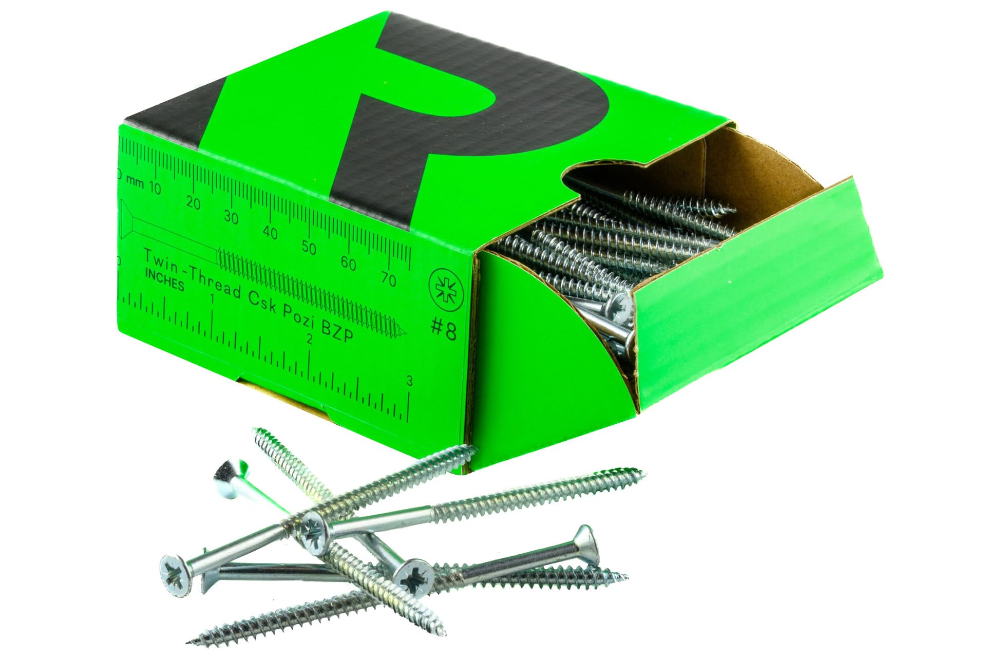 Rikä TWSR026 Woodscrew Twin-Thread CSK BZP 8 x 3in 200pk