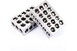 UNIPEC 1-2-3 Blocks, 2-Piece Set Precision 1" x 2" x 3" Hardened Steel Setup Blocks for Machining, Metalworking & Woodworking