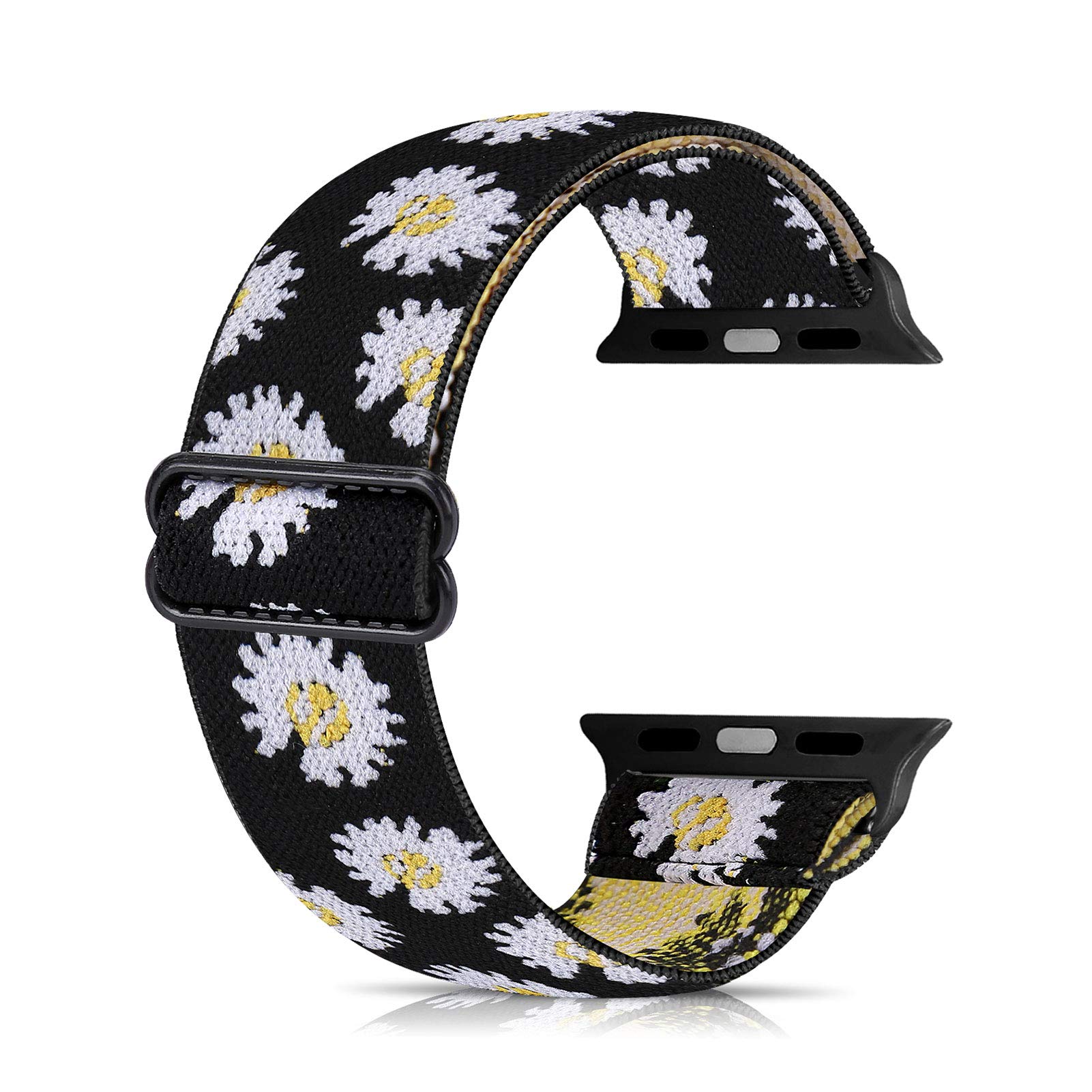 Ecogbd Elastic Replacement Strap Compatible with Apple Watch Strap 38mm 40mm 41mm 42mm 44mm 45mm 49mm, Soft Fabric Nylon Strap for iWatch Series 9,8,7,6,5,4,3,2,1,SE Women Men