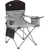 Coleman Portable Camping Chair with 4-Can Cooler, Cushioned Seat &amp; Back with Side Pockets &amp; Cup Holder, Carry Bag Included, Great for Camping, Tailgating, Firepits, Patio, &amp; More
