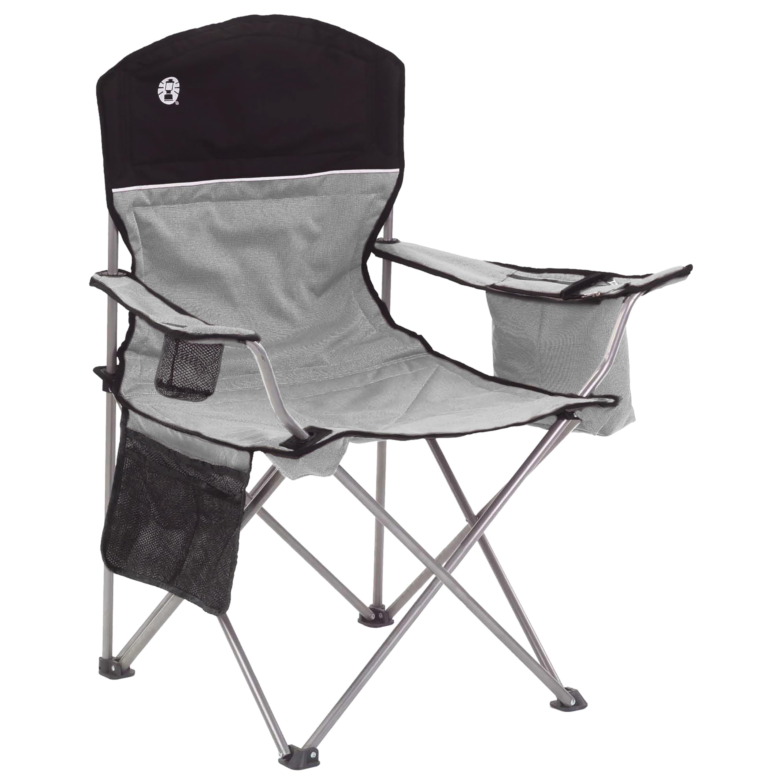 Photo 1 of ***HOLE IN CUP HOLDER*** Coleman Portable Camping Chair with 4-Can Cooler, Cushioned Seat & Back with Side Pockets & Cup Holder, Carry Bag Included, Great for Camping, Tailgating, Firepits, Patio, & More