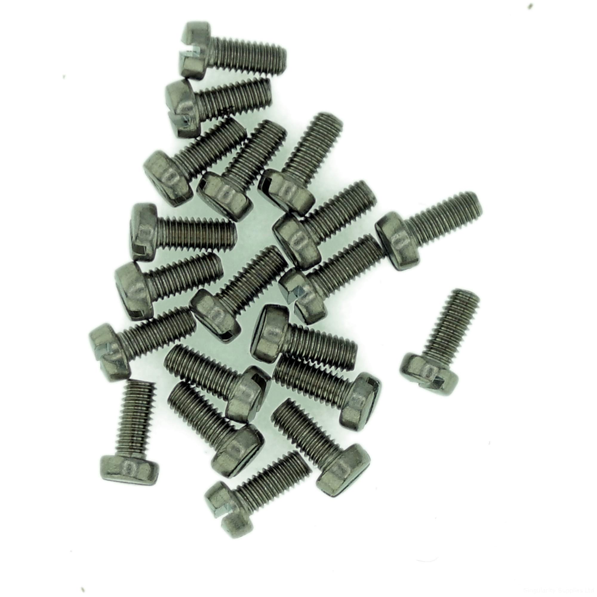 M1.4 (1.4mm x 12mm) Slot Cheese Machine Screw (Bolt) - Stainless Steel (A2) (Pack of 20)