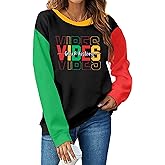 MOUSYA Black History Month Sweatshirt Women Black History Print Tee African American Shirts